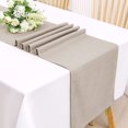thumbnail image 5 of Caminos de mesa con textura de lino de 72 pulgadas de largo, impermeables, de arpillera natural, para sala de estar/mesa de café, con tela extrasuave y gruesa, 1 paquete de 14 x 72 pulgadas, verde azulado gris pardo, 1 pieza de 14 x 108 pulgadas., 5 of 5