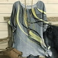 thumbnail image 2 of Wycnly Womens Shirts Plus Size Loose Soft Line Mie-Length Pullover Tops Summer Short Sleeve Crewneck Ladies Striped Print Tops and Blouses Gray XXXL, 2 of 6
