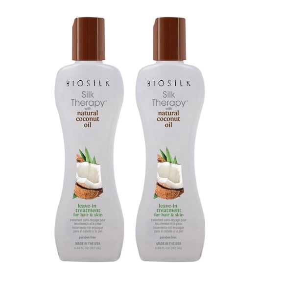 Biosilk Silk Therapy Coconut Leave-In Treatment for Hair & Skin, 5.64 oz (Pack of 2)