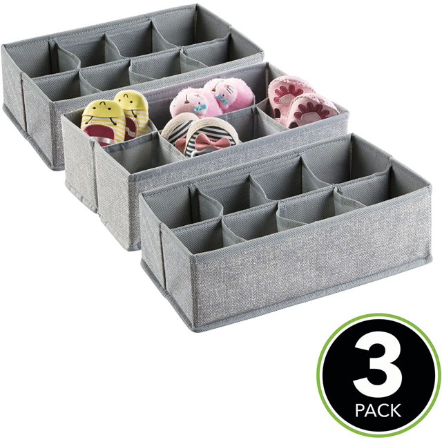 Caja de almacenamiento para niños (juego de 3) - cesta de almacenamiento de polipropileno con 8 compartimentos para calcetines, baberos, etc. - también como caja de almacenamiento para juguetes