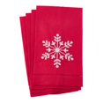 thumbnail image 1 of Saro Lifestyle 23590.R1422 14 x 22 Po Brodé Flocon de Neige Ourlet Serviette d'Invité en Coton de Lin&44; Rouge - Lot de 4, 1 of 1