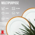 thumbnail image 5 of Red Co. Set of 4 Enamelware Metal Classic 8" Round Salad Plate, Solid White/Orange Rim, 5 of 7