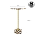 thumbnail image 4 of JONATHAN Y Calix 23.5" Contemporary Minimalist Metal/Resin Round End Table, Dark Brown/White, 4 of 8