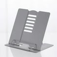 thumbnail image 2 of Fdelink Metal Book Stand,A5 Holder,Metal Reading Rest Book Holder Adjustable Cookbook Documents Holder Portable Sturdy Bookstands for Recipes Tablet Music Books with Page Clips,Grey Organizer, 2 of 7