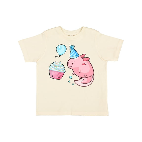 Inktastic Cute Axolotl Birthday with Cupcake Boys or Girls Toddler T-Shirt
