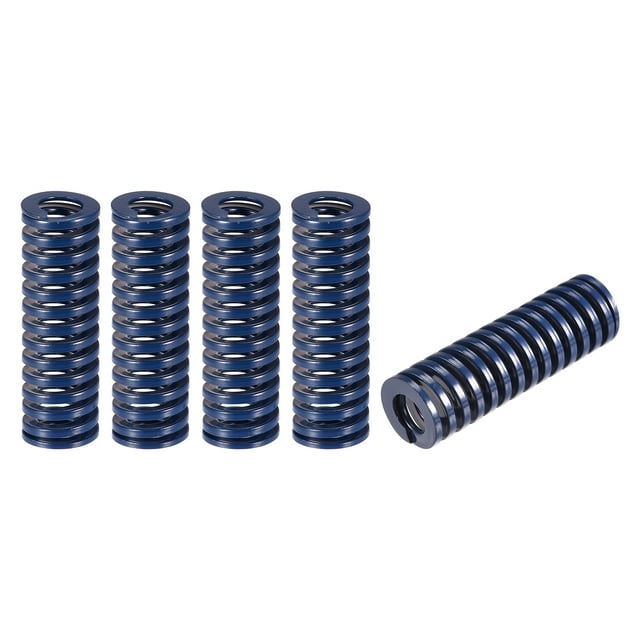 Unique Bargains Die Spring 5 Pack 16mm OD 50mm Long Spiral Stamping Light Load Compression Die Springs, Blue