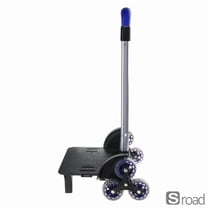 Foldable 6-Wheel Backpack Trolley Cart, Aluminum Alloy Luggage Hand Truck With Adjustable Height For School Bags, Travel & Shopping,6 rounds of crystal,One Size