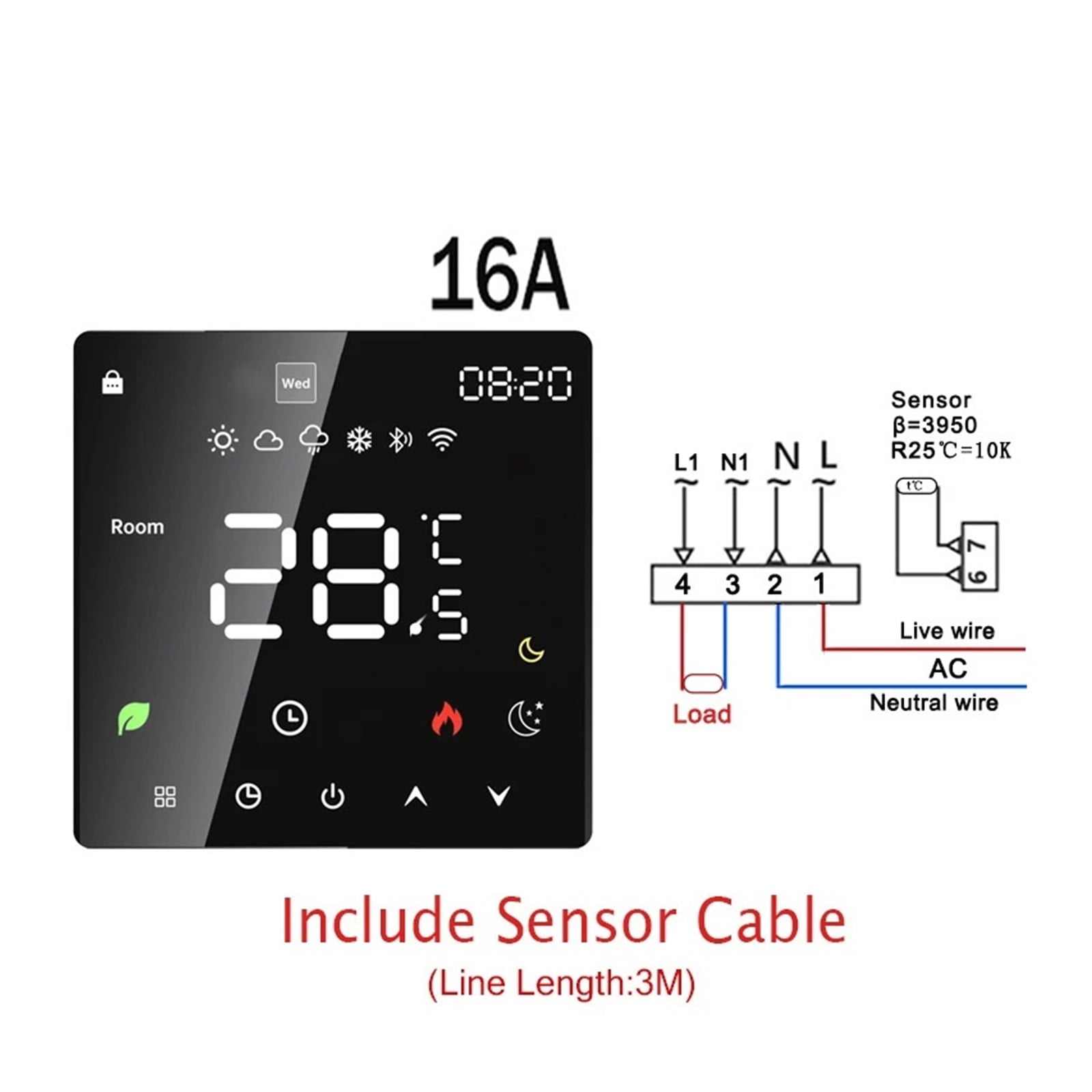 Tuya Smart Thermostat Electric Floor Heating TRV Water Gas Boiler Temperature Voice Remote Controller