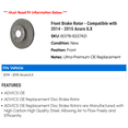 thumbnail image 2 of Front Brake Rotor - Compatible with 2014 - 2015 Acura ILX, 2 of 2