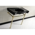thumbnail image 2 of Kingston Brass VPB136K7ST Imperial 36" Ceramic Console Sink with Stainless Steel Legs (8-Inch, 3-Hole), Black/Brushed Brass, 2 of 8