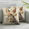 thumbnail image 3 of GOSMITH  Easter Bunny Throw Pillow Cover Cute Rabbits Bunny Pillows Floral Easter Bunny Decor Throw Pillow Case Cushion Cover Decorations for Home Sofa Bed, 3 of 5