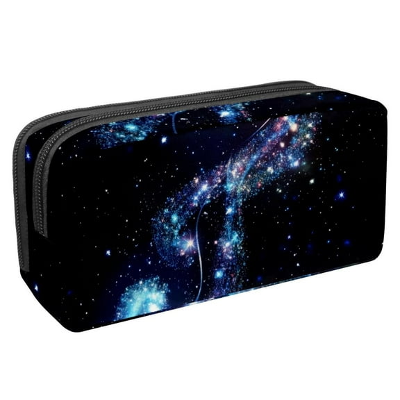 PhooArto Pencil Case, Galaxy Blue Music Melody Large Capacity Pencil Pouch Stationery Pen Bag