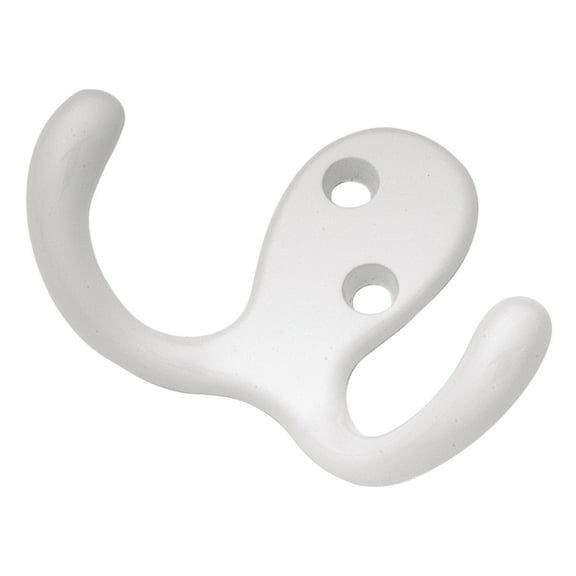 Hickory Hardware Medium White Zinc 2 in. L Double Hook 1 pk