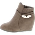 thumbnail image 2 of Static Footwear Cici-9 Womens Comfy Almond Toe Platform Hidden Wedge Ankle Bootie, 2 of 7