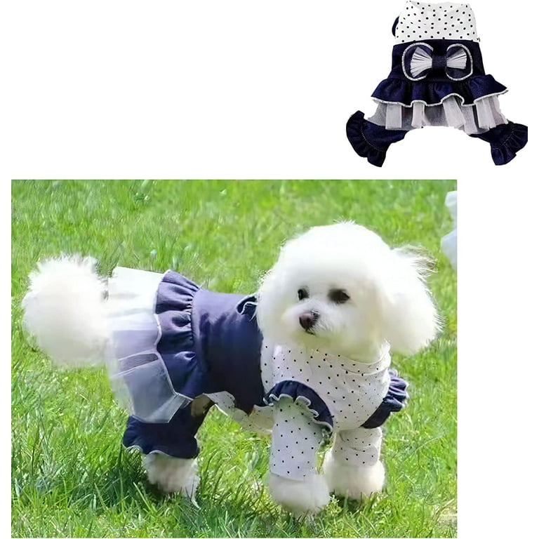 Dog Dress Four Leg Jumpsuit Puppy Dress Polka Dog Clothes Dog Pajamas Cat Dress for Small Dog and Puppy XL