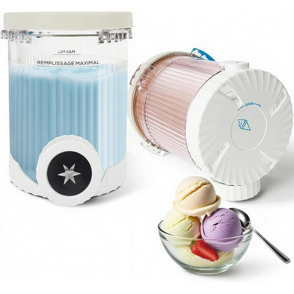 2 Pack Swirl CREAMi Pint and Lids Compatible with Ninja Swirl NC700 Series Ice Cream Machines, BPA Free and Dishwasher Safe