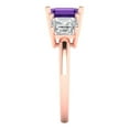 thumbnail image 3 of Clara Pucci 14K Rose Gold 4ct Amethyst Three-Stone Ring for Women, 3 of 7