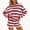 Red women striped lounge set a1, variant on sdhkgrrt Women's 2 Piece Matching Lounge Set Soft Long Sleeve Round Neck Pullover Tops Drawstring Waist Shorts Striped Loose Casual Outfits Fall Tracksuit Clothing , Brown M