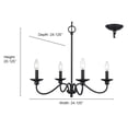 thumbnail image 5 of 4384-MB Millennium Lighting Delvona - 4 Light Chandelier-20.13 Inches Tall and 24.13 Inches Wide-Matte Black Finish    -Traditional Installation, 5 of 5