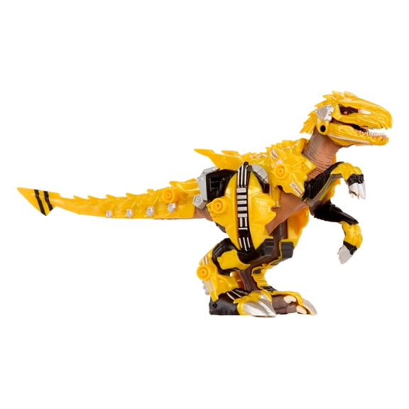 Armorsaurs Armor-Up Yellow Raptor Dinosaur Blaze Toy Figure with 7 Removable Armor Pieces and Tail-Triggered Chomp Action, Kids, Boys, Girls, Ages 6