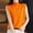 Orange, variant on HOMBOM Army Green Tops for Women Trendy Cutout Sleeveless Crew Neck Solid Color Knitted Vest