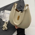 thumbnail image 3 of 2505 Bolso Axila Con Cerradura Texturizada Bolso Bandolera Versátil Color Sólido (Beige) Beige, 3 of 9
