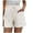 White, variant on WREESH Womens Summer Shorts Solid Loose Wide Leg Shorts High Waist Straight Shorts Casual Cotton Linen Shorts White