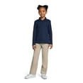 thumbnail image 2 of Wonder Nation Girls Long Sleeve Polo Shirt, Sizes XS-XXL, 2 of 6