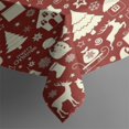 thumbnail image 5 of Red Christmas Icon Pattern Square Tablecloth,Waterproof Square Table Cover,Wipeable Spillproof Washable Table Cover for Home Kitchen Party Decor 42"X42"(107x107cm), 5 of 6