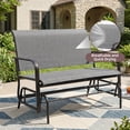 thumbnail image 2 of Walsunny 2 Person Outdoor Glider Bench, Patio Loveseat Rocking Chair with Powder-Coated Steel Frame and Breathable Textilene Fabric for Porch Backyard Garden, Gray, 2 of 8