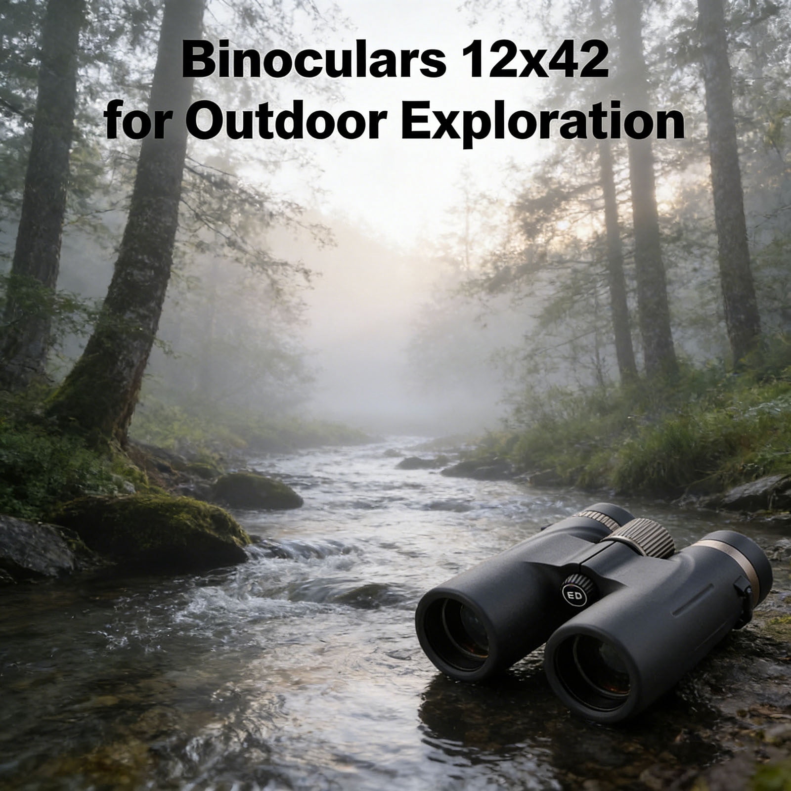 12x42 HD Binoculars For Adults High Power With Phone Adapter BAK4 Prism Wide Field Of View For Birdwatching Hunting Camping