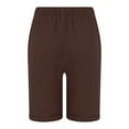 thumbnail image 6 of vigerkar Wide Leg Linen Shorts for Women Elastic Drawstring High Waisted Bermuda Shorts Casual Loose Summer Soft Lounge Short Brown, XXL, 6 of 6
