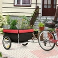 thumbnail image 2 of Costway Remorque de Vélo Cargo / Bagage avec Cadre Pliant et Roues à Dégagement Rapide Rouge/noir, 2 of 10