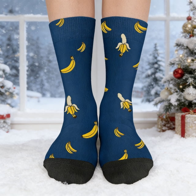 Chaussettes Banane Chauffantes Compétitives Chaussettes Banane Mignonnes pour Hommes et Femmes