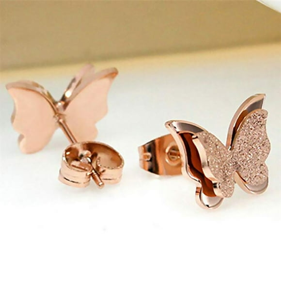 Butterfly Women Girl Earrings Ear Studs Animal Titanium Steel Earrings Personality Fashion jewelry