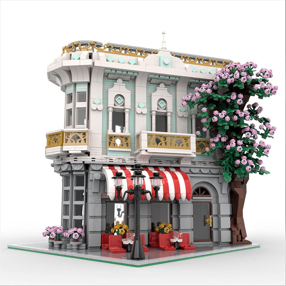 FUNWHOLE Set Di Mattoncini Illuminati Cyberpunk Mansion - 2524 Pezzi