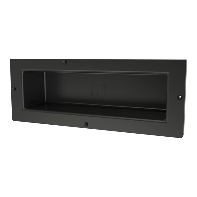 Tile Redi Usa Niche - Estante De Ducha Empotrado Individual, Color Negro, Un Estante Interior De 16.0 In De Ancho X 6.0 In De Alto X 4.0 In De Profundidad (Rn166S-Bi)