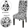 thumbnail image 4 of Black and White Leaf Paisley Chair Covers Set of 4 Stretch Removable Washable Slipcovers for Dining Room Hotel Kitchen, 4 of 4
