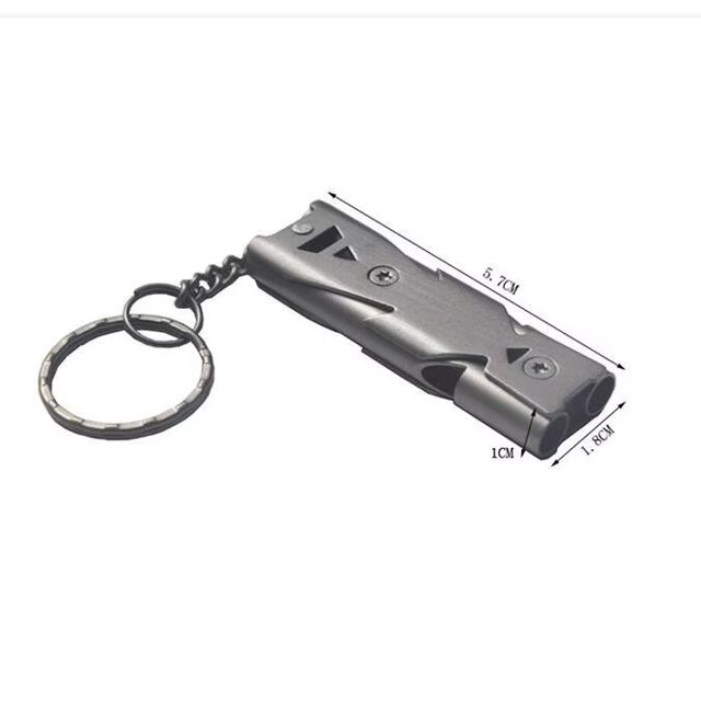 1 silbato de doble tubo para exteriores, silbato de alto decibelio, silbato de doble tubo de forma simple y elegante para senderismo, camping (gris oscuro) ShuxiuWang 8390613627643