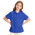 thumbnail image 5 of Girls Short Sleeve Basic Pique Polo Shirts School Uniform Golf Shirts Royal Blue 120, 5 of 7