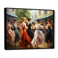 thumbnail image 2 of Designart "Dancing in the Streets of Paris I" People Floater Framed Wall Decor, 2 of 7