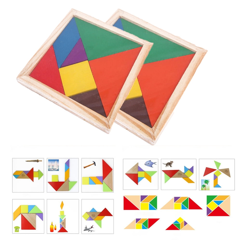 3Types Magnetic Tangram Puzzle Jigsaw Montessori Educational Toy Brain IQ ToyPDH 