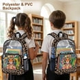 thumbnail image 4 of ZIATUBLES Clear Backpack, Heavy Duty Fabric & PVC Transparent Bookbag with Tiger Flower Leopard Print, Large Capacity See Through Backpack for School College Work Travel Security, 4 of 7