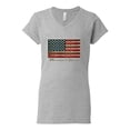 thumbnail image 2 of Wild Bobby, American Game Flag Baseball Bat Ball, Sports, Women Standard V-Neck Tee, Heather Grey, Medium, 2 of 3
