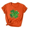 thumbnail image 1 of Besolor T-Shirts de la Saint-Patrick pour Femmes, Col Rond, Manches Courtes, T-Shirts Basiques, T-Shirts Graphiques Shamrock, Hauts de Festival, 1 of 3