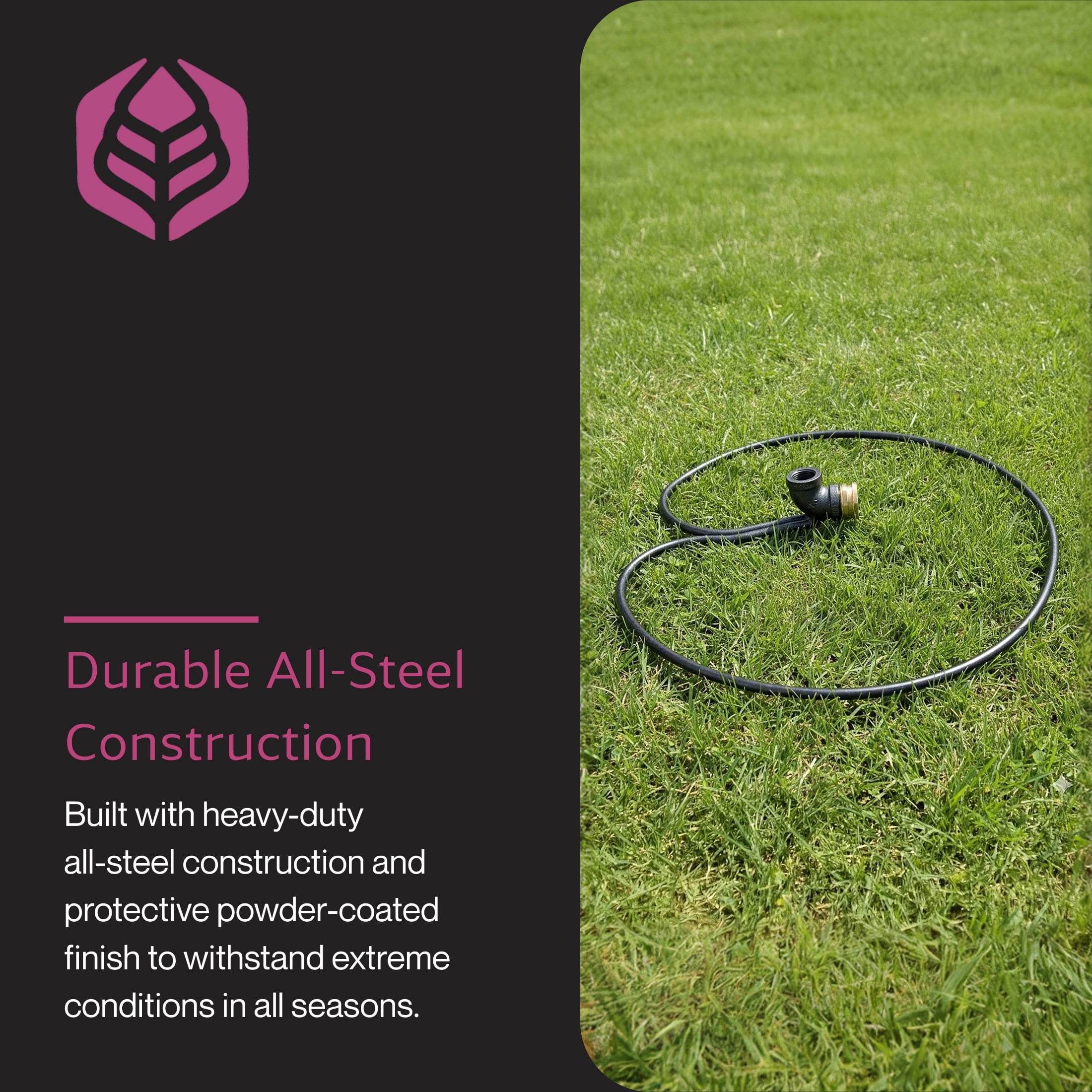 Yard Butler RB-13 1/2-Inch Lawn Sprinkler Stand, Adjustable Metal Ring Base Sprinklers for Yard, Easy Base Stand for Garden Sprinklers for Large Areas