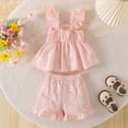 thumbnail image 5 of Summer Toddler Girl Clothes Girl Clothes Size 6 Toddler Baby Girl Summer Clothes Short Sleeves T-Shirt Tops + Shorts Cute Outfits Set Pink 18-24 Months Girls Summer Set 1-4 Years,2-3 Years, 5 of 9