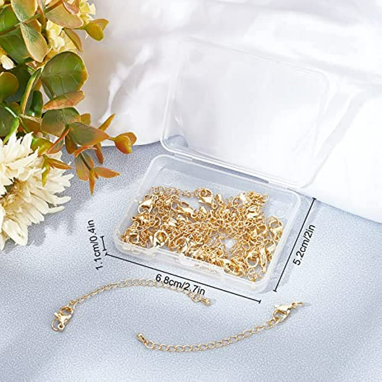 20Pcs Gold Necklace Extenders 24K Gold Plated Bracelet Extender