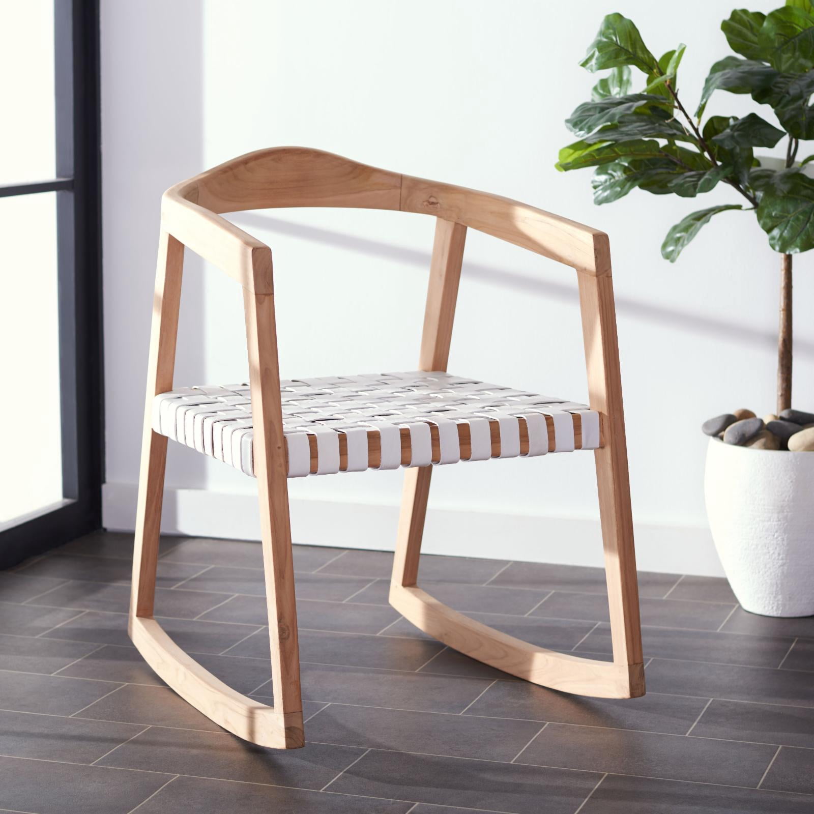 SAFAVIEH Willa Rocking Dining Chair, Black/Natural (22.8 in. W x 26 in. D x 32.7 in. H)