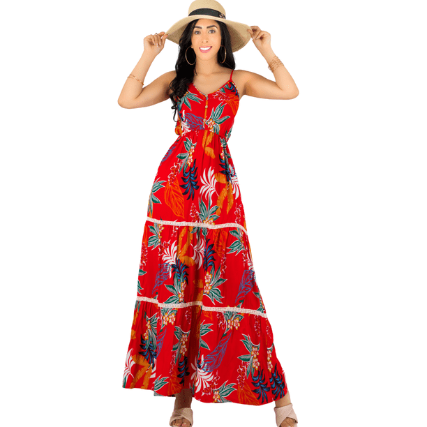 Vestido Maxi Casual Mujer Largo Cómodo de Tirantes
